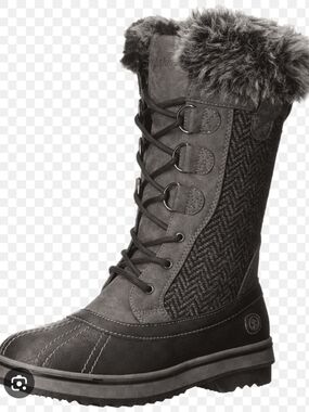 Northside Charcoal Gray Lace-Up Faux-Fur Winter Boot